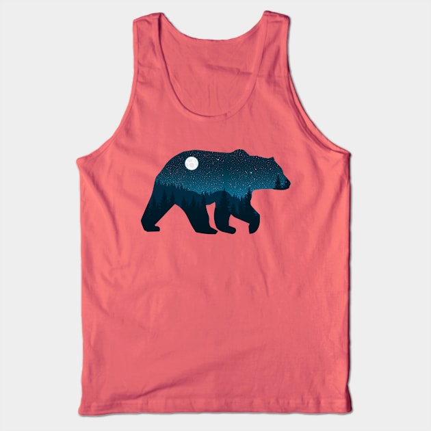 Night Forest Bear Tank Top by Rackham